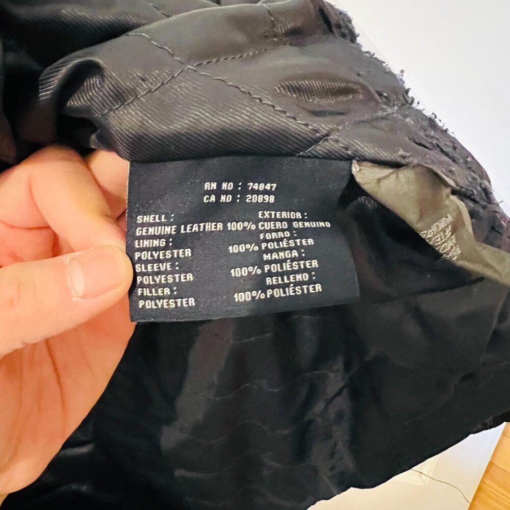 Vintage Dockers Men's L Quilted Soft Leather Iconic Bomber Jacket Coat Black - Picture 6 of 16